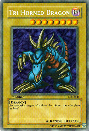 Tri-Horned Dragon [LOB-000] Secret Rare | Amazing Games TCG