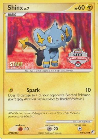 Shinx (98/130) (Staff City Championships Promo) [Nintendo: Black Star Promos] | Amazing Games TCG