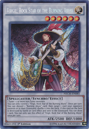 Virgil, Rock Star of the Burning Abyss [NECH-EN085] Secret Rare | Amazing Games TCG