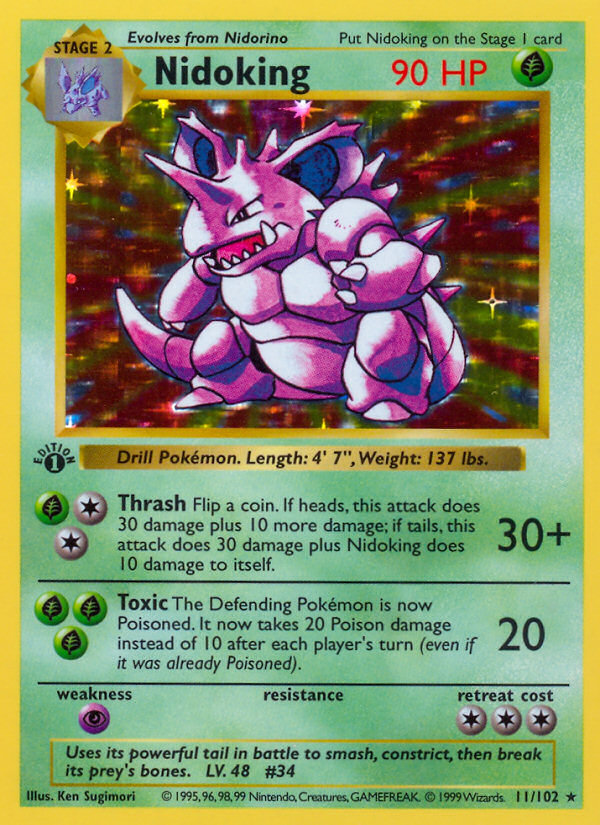 Nidoking (11/102) (Shadowless) [Base Set 1st Edition] | Amazing Games TCG