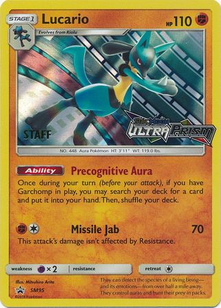 Lucario (SM95) (Staff Prerelease Promo) [Sun & Moon: Black Star Promos] | Amazing Games TCG