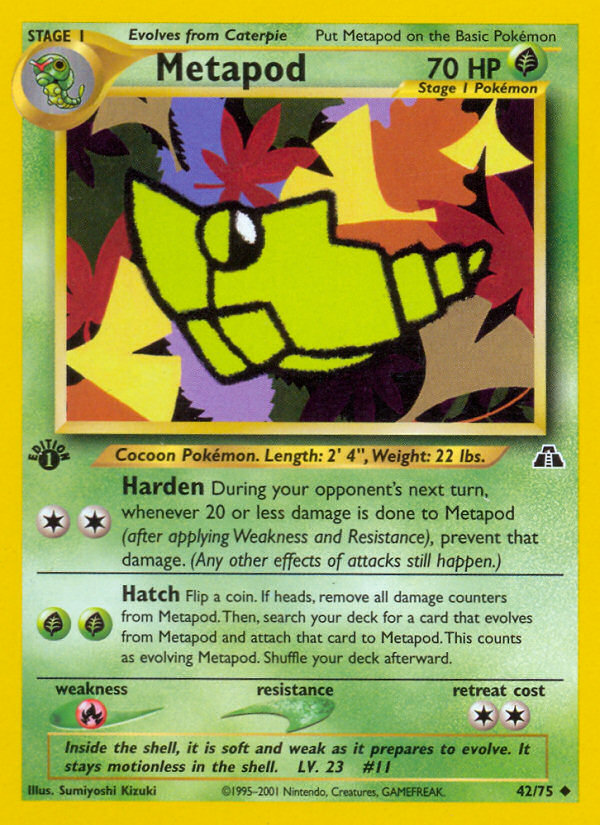 Metapod (42/75) [Neo Discovery 1st Edition] | Amazing Games TCG