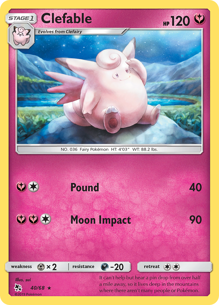 Clefable (40/68) [Sun & Moon: Hidden Fates] | Amazing Games TCG