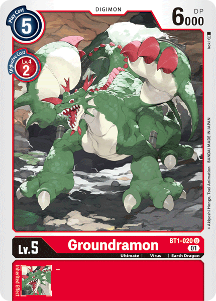 Groundramon [BT1-020] (Alternative Art) [Starter Deck: Gallantmon] | Amazing Games TCG