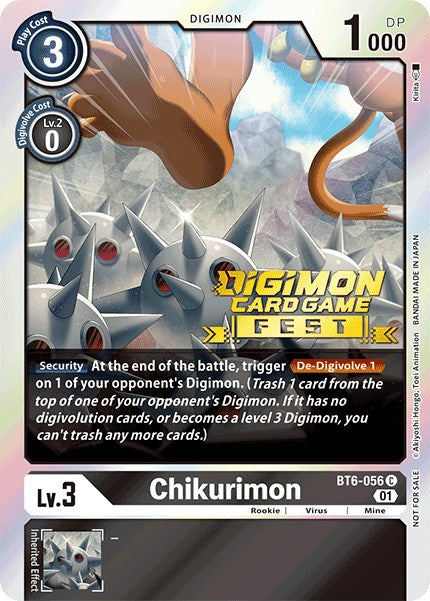 Chikurimon [BT6-056] (Digimon Card Game Fest 2022) [Double Diamond Promos] | Amazing Games TCG