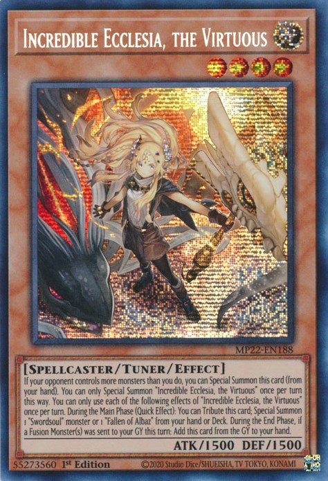 Incredible Ecclesia, the Virtuous [MP22-EN188] Prismatic Secret Rare | Amazing Games TCG