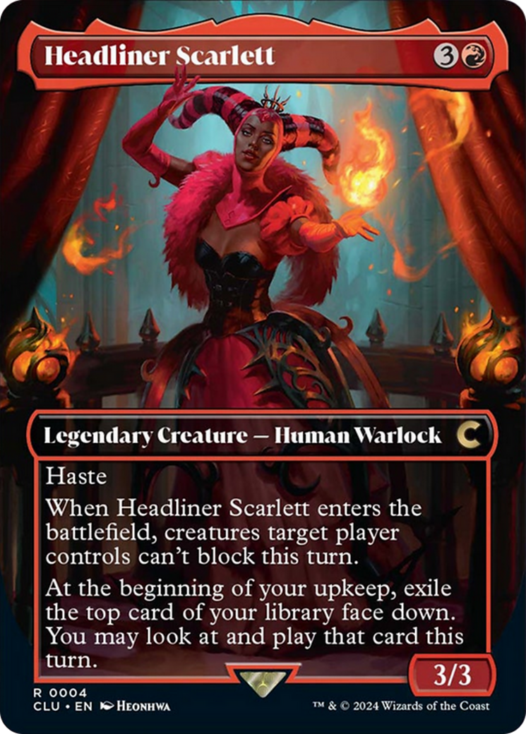 Headliner Scarlett (Borderless) [Ravnica: Clue Edition] | Amazing Games TCG