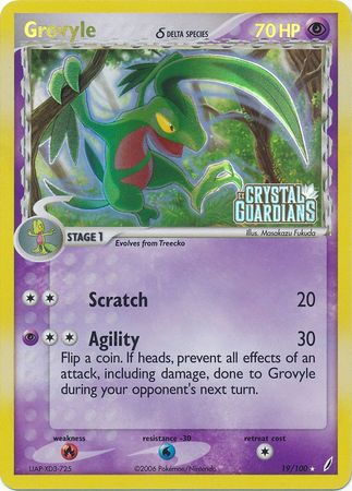 Grovyle (19/100) (Delta Species) (Stamped) [EX: Crystal Guardians] | Amazing Games TCG