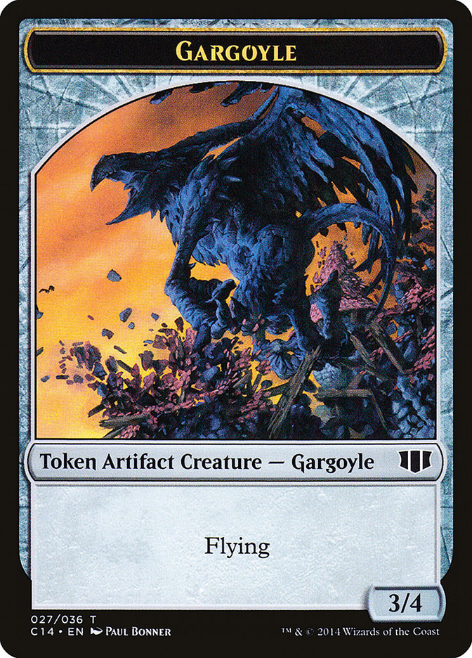 Gargoyle // Elf Warrior Double-sided Token [Commander 2014 Tokens] | Amazing Games TCG