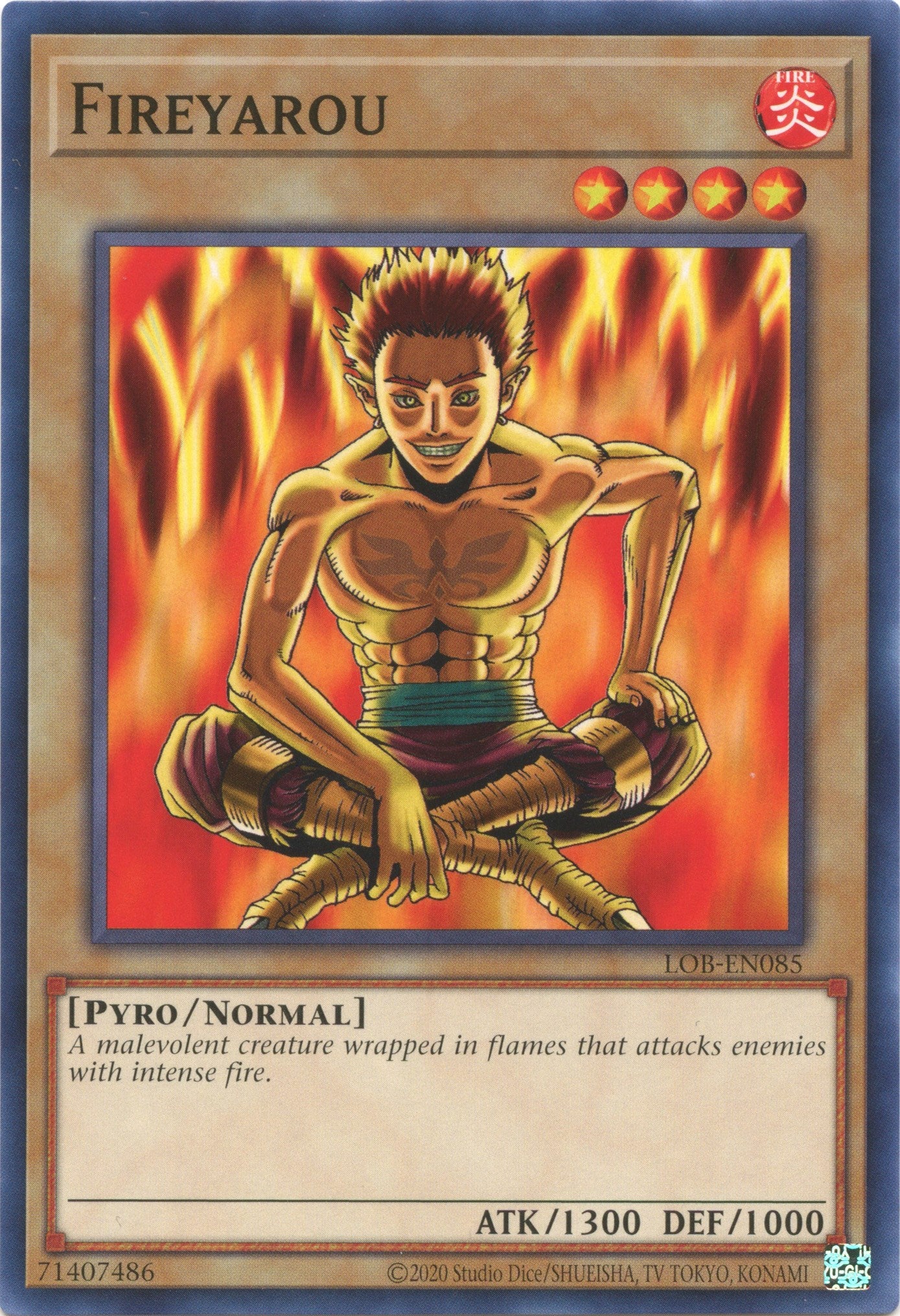 Fireyarou (25th Anniversary) [LOB-EN085] Common | Amazing Games TCG