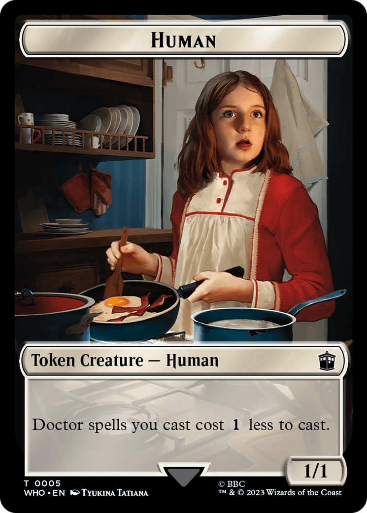 Human (0005) // Clue (0023) Double-Sided Token [Doctor Who Tokens] | Amazing Games TCG