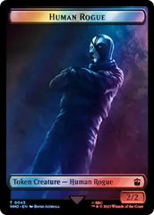 Human Rogue // Dinosaur Double-Sided Token (Surge Foil) [Doctor Who Tokens] | Amazing Games TCG