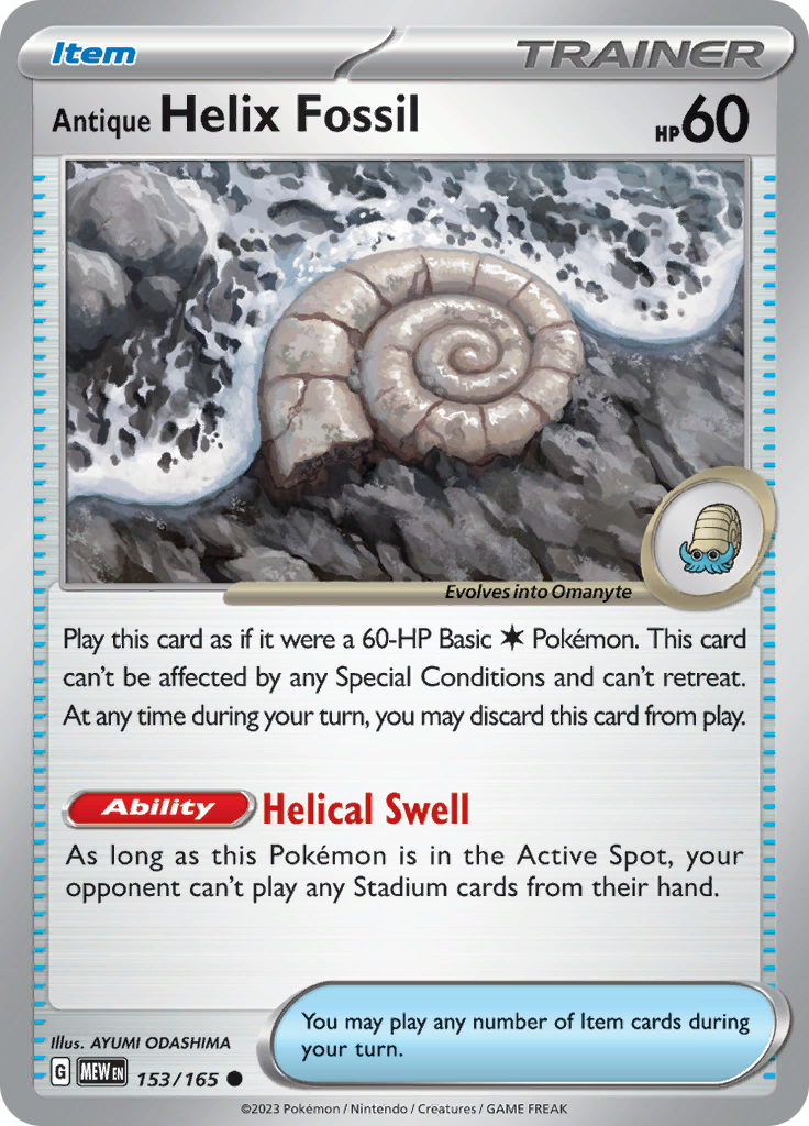 Antique Helix Fossil (153/165) [Scarlet & Violet: 151] | Amazing Games TCG