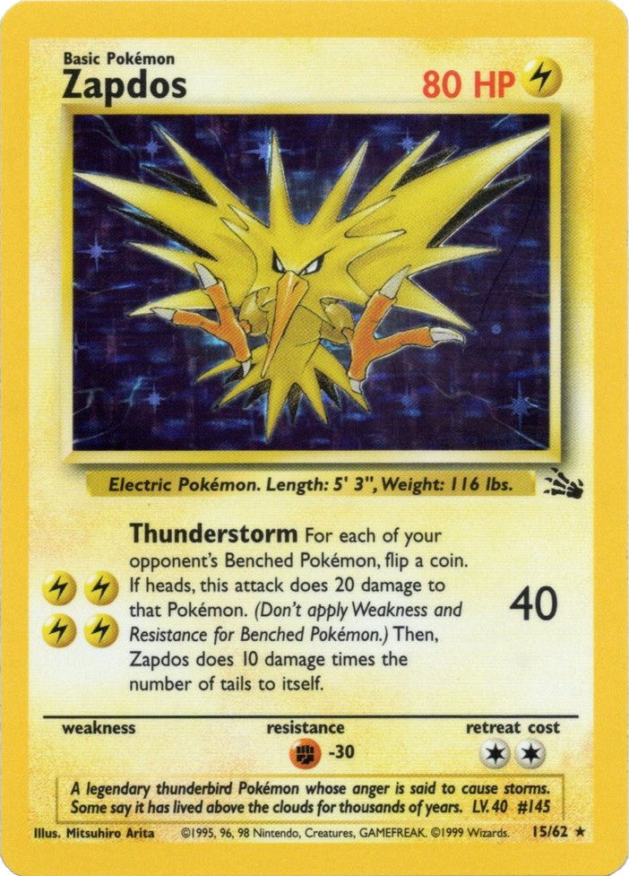 Zapdos (15/62) [Fossil Unlimited] | Amazing Games TCG