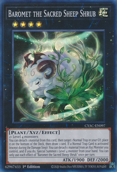 Baromet the Sacred Sheep Shrub [CYAC-EN097] Super Rare | Amazing Games TCG