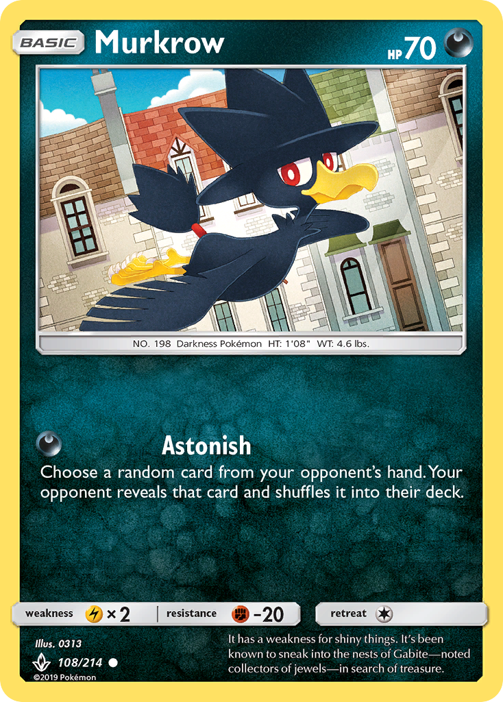 Murkrow (108/214) [Sun & Moon: Unbroken Bonds] | Amazing Games TCG