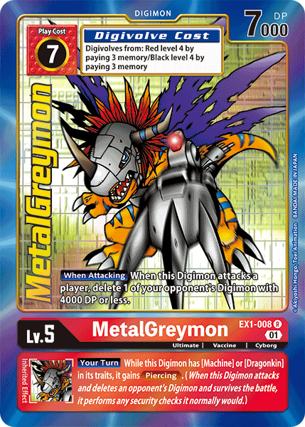 MetalGreymon [EX1-008] (Alternate Art) [Classic Collection] | Amazing Games TCG