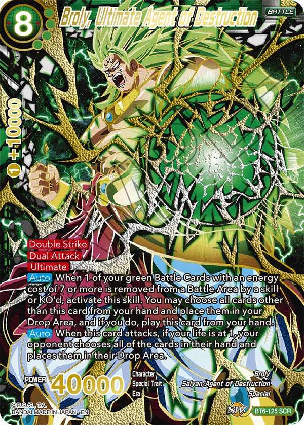 Broly, Ultimate Agent of Destruction (SCR) (BT6-125) [5th Anniversary Set] | Amazing Games TCG