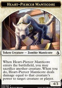 Heart-Piercer Manticore // Warrior Token [Amonkhet Tokens] | Amazing Games TCG