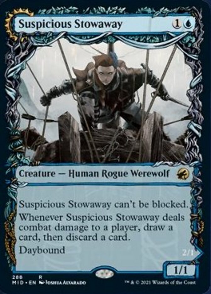 Suspicious Stowaway // Seafaring Werewolf (Showcase Equinox) [Innistrad: Midnight Hunt] | Amazing Games TCG