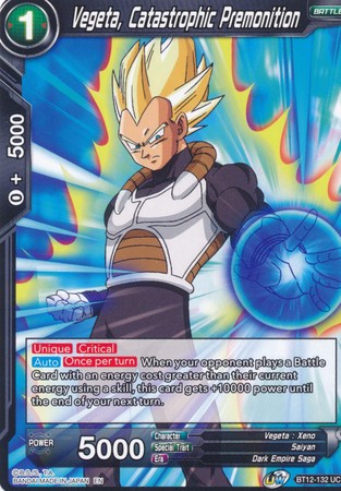 Vegeta, Catastrophic Premonition (BT12-132) [Vicious Rejuvenation] | Amazing Games TCG