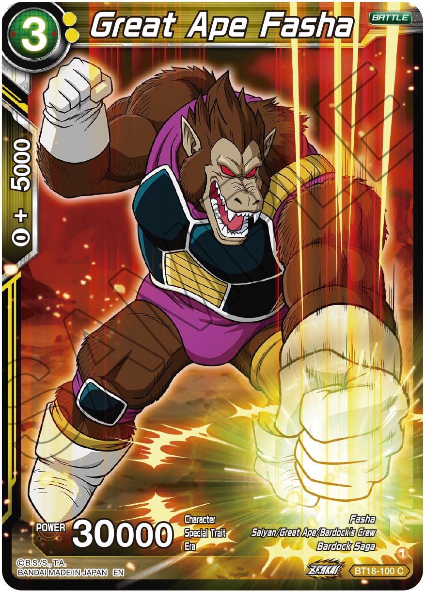 Great Ape Fasha (BT18-100) [Dawn of the Z-Legends] | Amazing Games TCG