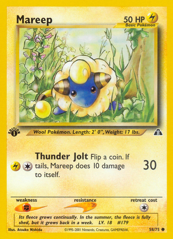 Mareep (58/75) [Neo Discovery 1st Edition] | Amazing Games TCG