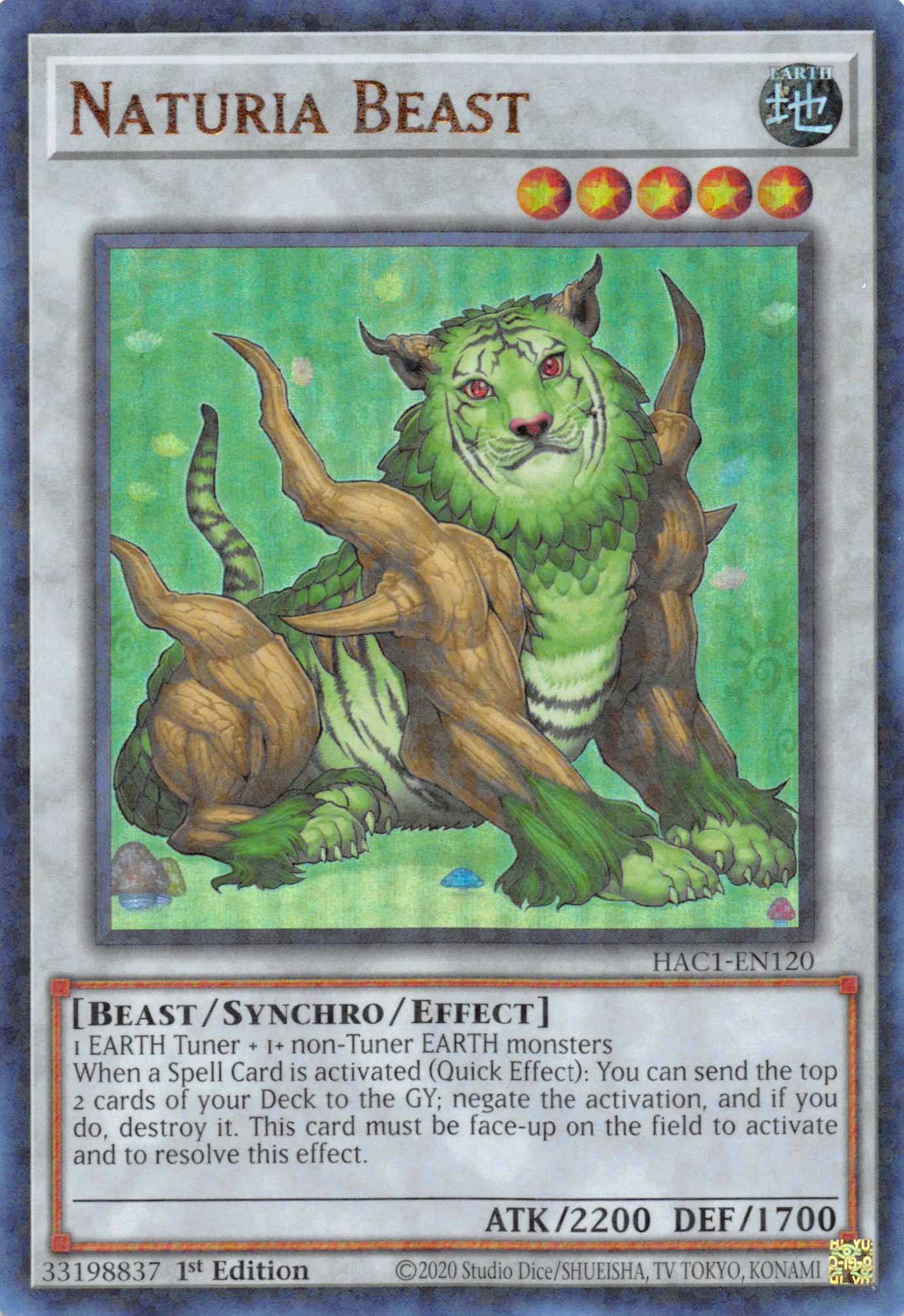 Naturia Beast (Duel Terminal) [HAC1-EN120] Parallel Rare | Amazing Games TCG