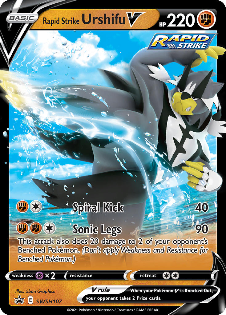 Rapid Strike Urshifu V (SWSH107) (Jumbo Card) [Sword & Shield: Black Star Promos] | Amazing Games TCG