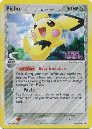 Pichu (76/110) (Delta Species) (Stamped) [EX: Holon Phantoms] | Amazing Games TCG