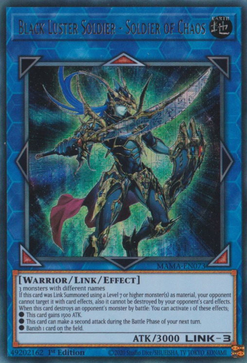 Black Luster Soldier - Soldier of Chaos [MAMA-EN073] Ultra Pharaoh's Rare | Amazing Games TCG