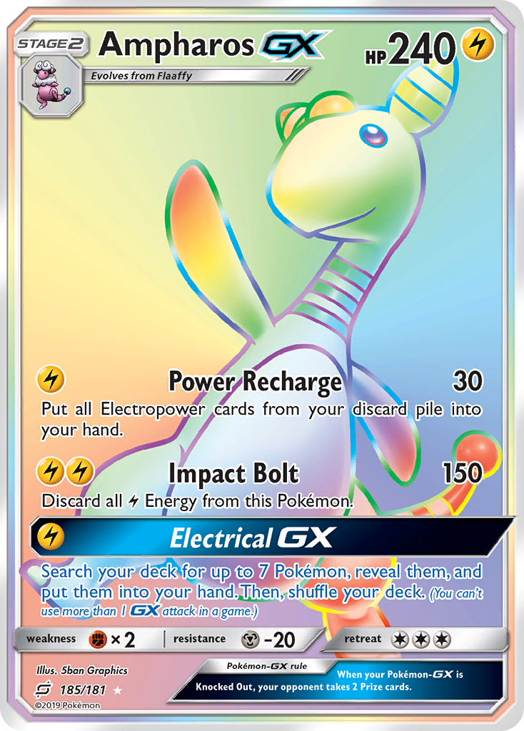 Ampharos GX (185/181) [Sun & Moon: Team Up] | Amazing Games TCG