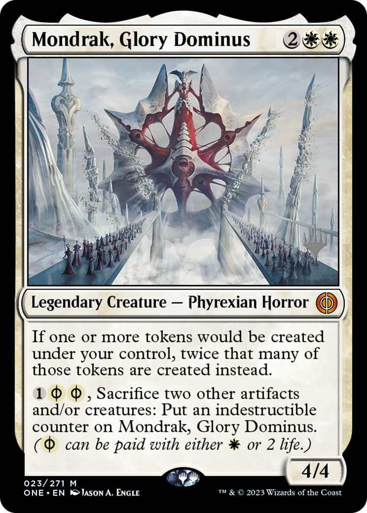 Mondrak, Glory Dominus (Promo Pack) [Phyrexia: All Will Be One Promos] | Amazing Games TCG