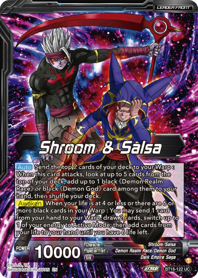 Shroom & Salsa // Demon God Shroom & Salsa, Deadly Genius (BT18-122) [Dawn of the Z-Legends] | Amazing Games TCG