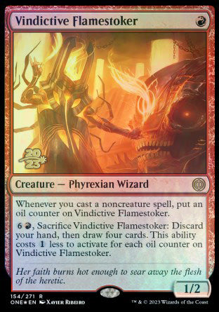 Vindictive Flamestoker [Phyrexia: All Will Be One Prerelease Promos] | Amazing Games TCG