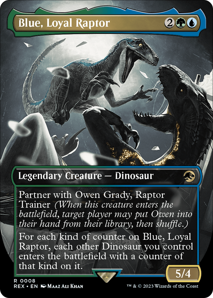 Blue, Loyal Raptor (Borderless) [Jurassic World Collection] | Amazing Games TCG