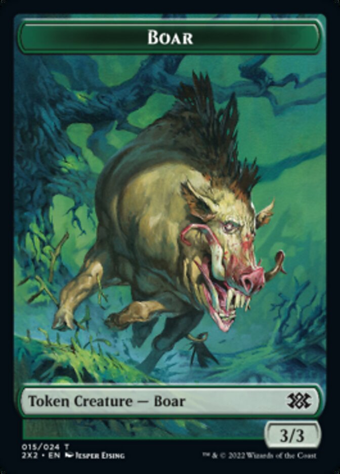 Boar // Knight Double-sided Token [Double Masters 2022 Tokens] | Amazing Games TCG