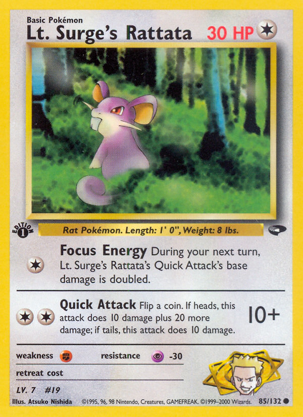 Lt. Surge's Rattata (85/132) [Gym Challenge 1st Edition] | Amazing Games TCG