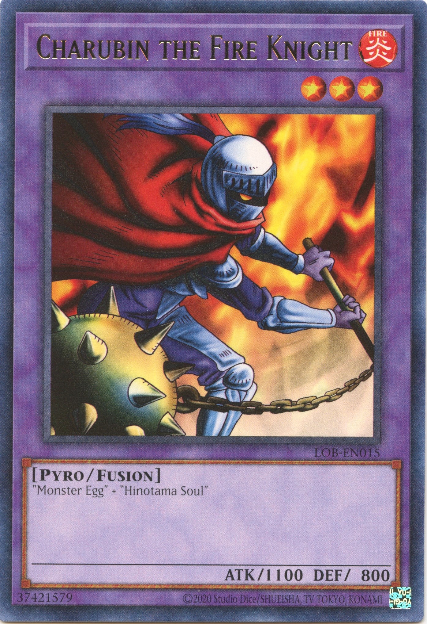 Charubin the Fire Knight (25th Anniversary) [LOB-EN015] Rare | Amazing Games TCG