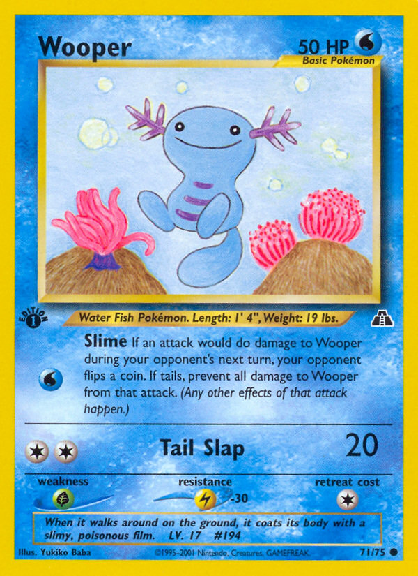 Wooper (71/75) [Neo Discovery 1st Edition] | Amazing Games TCG