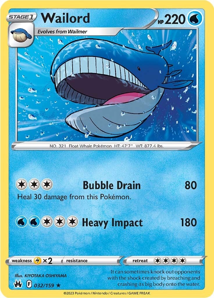 Wailord (032/159) [Sword & Shield: Crown Zenith] | Amazing Games TCG