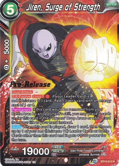 Jiren, Surge of Strength (BT14-015) [Cross Spirits Prerelease Promos] | Amazing Games TCG