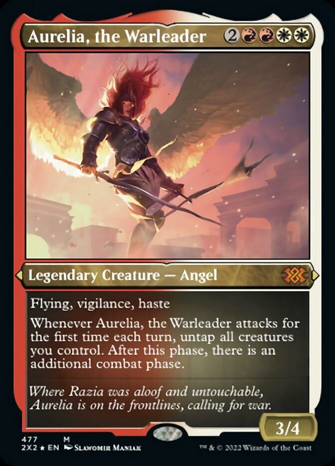 Aurelia, the Warleader (Foil Etched) [Double Masters 2022] | Amazing Games TCG