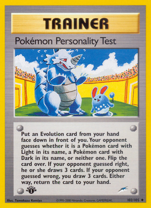 Pokemon Personality Test (102/105) [Neo Destiny 1st Edition] | Amazing Games TCG