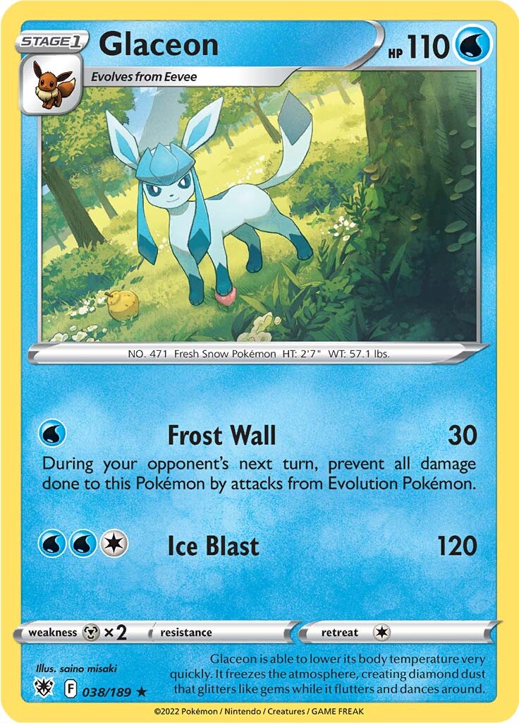 Glaceon (038/189) [Sword & Shield: Astral Radiance] | Amazing Games TCG