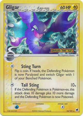 Gligar (16/101) (Delta Species) (Stamped) [EX: Dragon Frontiers] | Amazing Games TCG