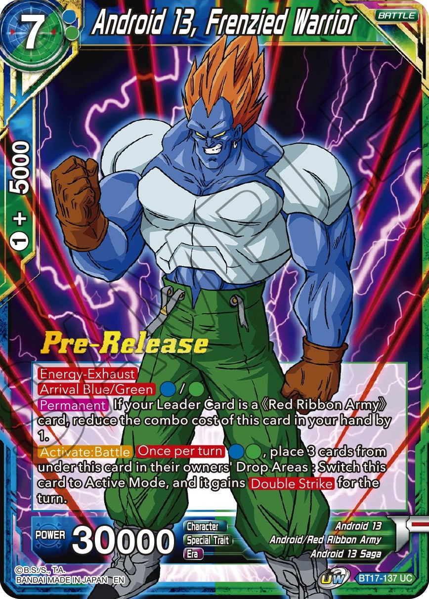 Android 13, Frenzied Warrior (BT17-137) [Ultimate Squad Prerelease Promos] | Amazing Games TCG