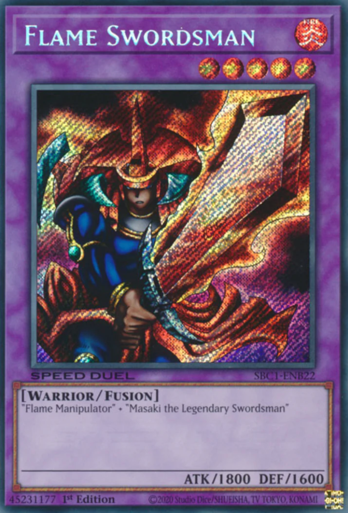 Flame Swordsman [SBC1-ENB22] Secret Rare | Amazing Games TCG