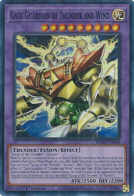 Gate Guardian of Thunder and Wind [MAZE-EN004] Super Rare | Amazing Games TCG