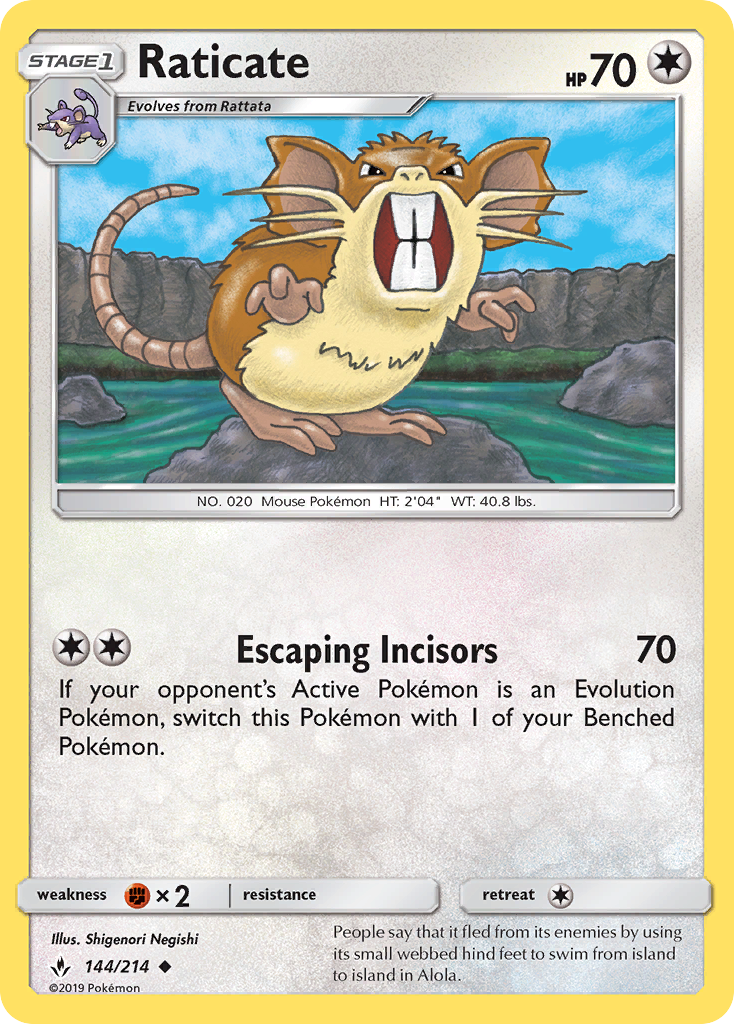 Raticate (144/214) [Sun & Moon: Unbroken Bonds] | Amazing Games TCG